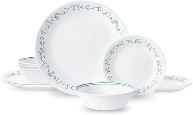 Plate Dinnerware Set Round 12-Piece Porcelain Dishes Tableware Bowl Sets Kitchen