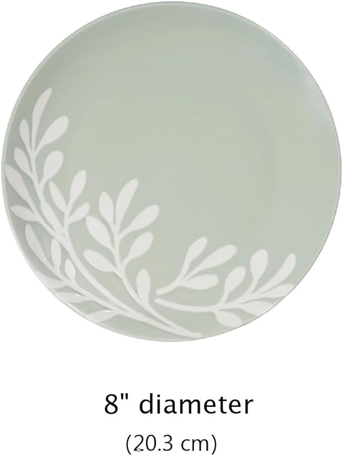 12-Piece Stoneware Dinnerware SetMicrowave &amp Dishwasher Safe Includes Dinner Plates Salad Plates Bowls and Mugs Service for 4