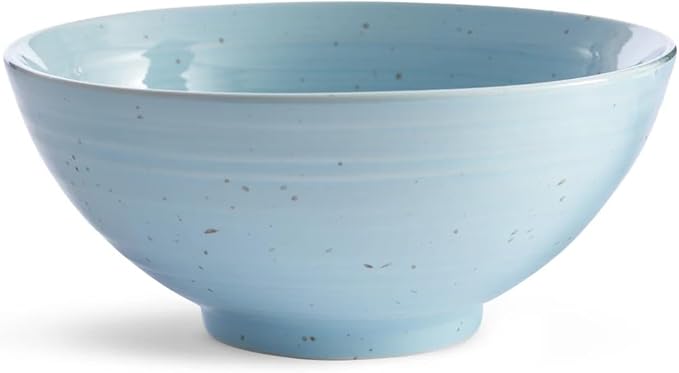 Sango Siterra Artist's Blend 16-Piece Stoneware Dinnerware Set – Service for 4 Ocean Blue Glossy Glaze with Unique Speckled Design for Everyday Dining &amp Entertainment Microwave &amp Dishwasher