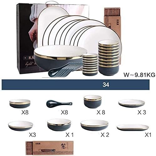 Dinnerware Sets Dish SetLuxurious Reactive Glaze PlatesDishesBowlsThe Best Gift for Family and Friends