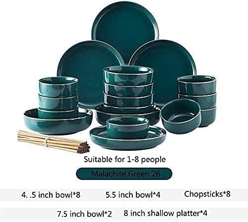 Dinnerware Set Plates and Bowls Sets Classic Porcelain Dinnerware Sets26 Pcs Tableware SetRound Plates