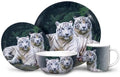 Generic 16-Piece Wildlife Dinnerware Set with 4 Dinner Plates 4 Salad Plates 4 Soup Bowls 4 Mugs Tiger Medium