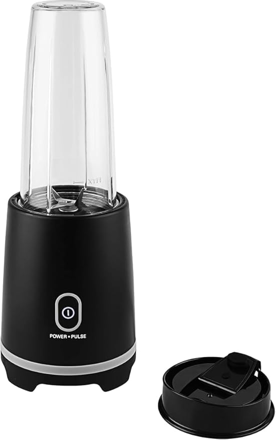Black Single-Serve Blender With 1 Travel Lid 16 Oz New Contains No BPA Dishwasher Safe Stainless-Steel Blade Black