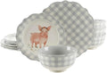 Pig Gingham 12-Piece Ceramic Dinnerware Set