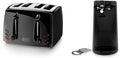 BLACK+DECKER 4-Slice Toaster Extra-Wide Black TR1410BD10.91x11.54x7.71 &amp EasyCut Extra-Tall Can Opener with Knife Sharpener and Bottle Opener Black EC500B-T
