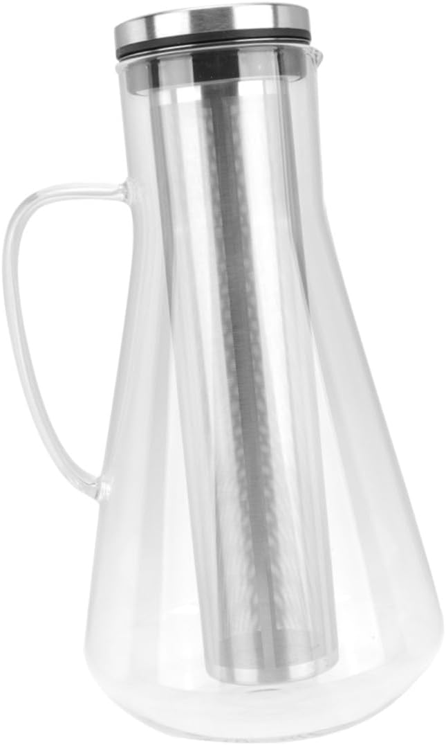 Large Capacity 1600ml Cold Brew Coffee Pot with Borosilicate Glass and Stainless Steel Filter Cold Brew Coffee Maker and Home Use