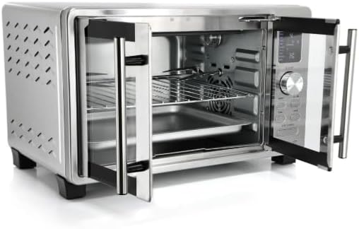 25 Quart Digital Electric French Door Countertop Convection Oven with Rotisserie &amp Multi-Function Settings