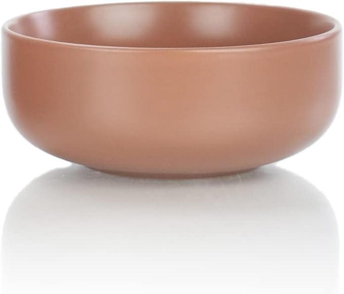 Everything Kitchens Modern Flat Dinnerware Collection (Terracotta &amp Stone Gray 8-Piece Bowl Set)