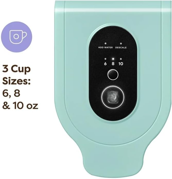 KeurigK K Express Essentials Single Serve K Cup Pod Coffee Maker 3 cup sizes (6 8 and 10oz) Fast Fresh Brew 30oz Removable Water Reservoir (Seafoam Green)
