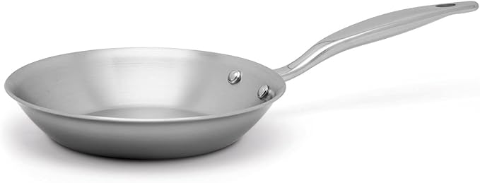 Heritage Steel 8.5 Inch Fry Pan | Made In USA | Titanium Series | 316Ti Skillet with Stay Cool Handle | Fully Clad Stainless Steel Pan with 5-Ply Construction | Induction Ready &amp Non Toxic