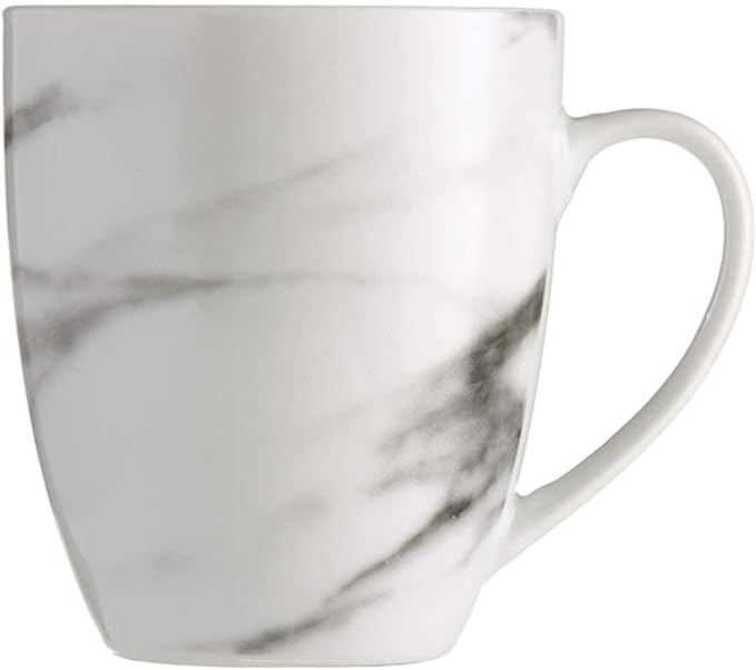 Pemberly Row Modern Porcelain Dinner Set 16 Piece Coupe Marble