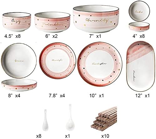Porcelain Dinnerware Set - Dining Dishes Set Modern Luxurious Dinnerware Sets 48 Pcs Colorful Plates &amp Bowls Set Service For 8 Unbreakable Dishwasher Safe