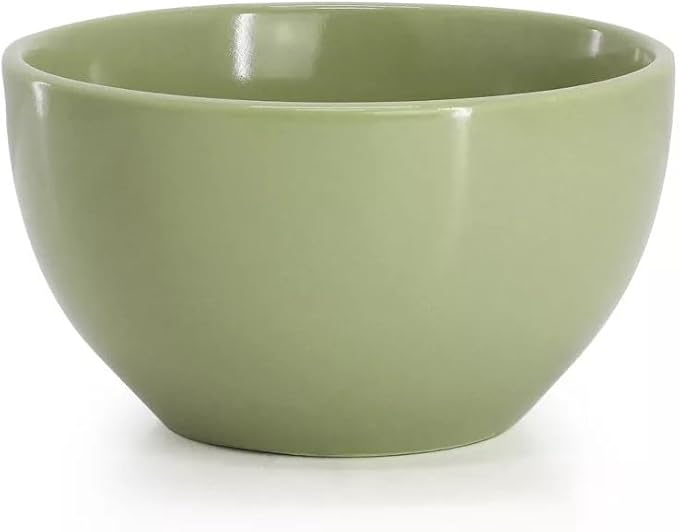 12 Piece Stoneware Dinnerware Set – Round Plates Bowls &amp Mugs for 4 Dishwasher &amp Microwave Safe Modern Matte Finish (Sage Green)