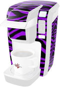 Decal Style Vinyl Skin compatible with Keurig K10 / K15 Mini Plus Coffee Makers Purple Zebra (COFFEE MAKER NOT INCLUDED)