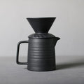 Handmade Black Pour Over Coffee Maker Set Ceramic Coffee Dripper Brewer Heat Resistant Coffee Pot Decanter ACM03B