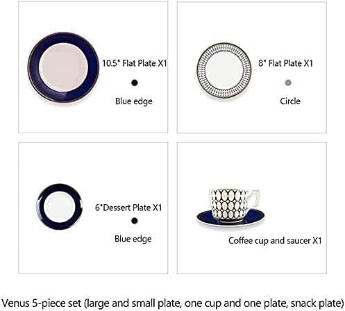 Dinnerware Set Dinner Party Tableware Service Set 5PCS Chinese Style Bone China Dinnerware Set Household Ceramic Bowl Dishes Plate Service for 3