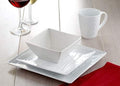 Square DinnerWare Sets 16pc Dinnerware Set Fine Woodgrain Design Service for 4 Porcelain Dinnerware Sets Ivory
