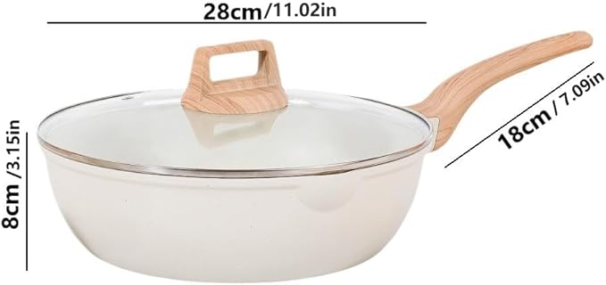 Cookware Sets-Coated Nonstick Cookware Set Induction &amp Gas Stove Compatible (a frying pan with a glass lid 11.02 in)