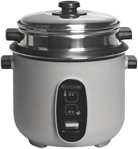 Rice Cooker with Steamer Basket Nonstick Inner Pot Keep Warm Function Includes Spatula &amp Measuring Cup 2-5L Capacity Serves 2-8 People(4L)