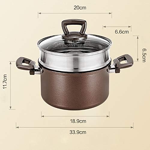 Cooking Pot Frying PanHousehold Stainless Steel Frying Pan Non Stick Pan Uncoated Pot Pots for Cooking Composite Multilayer Bottom Easy to Clean