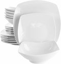 Newman Square Porcelain Dinnerware Set White - 18 Piece