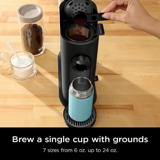 Niinja Single-Serve Pods or Grounds Hot and Iced Coffee Brewer with Rapid Cold Brew 4 Brew Styles Compact design and Storage Removable reservoir 56 oz Black PB045