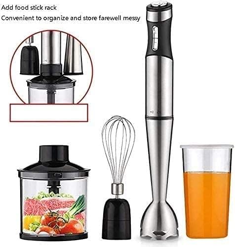 Hand Blender Handheld Energy Saving 4-in-1 Stick Blender with Whisk Egg&ampCream Beater Mearsuring Mug Milk Frother Emulsion Mixer for Smoothies Purée
