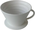 flat-bottom ceramic pour-over coffee dripper.