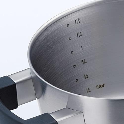 BK Conical Cool Glas Stainless Steel Induction 4-Piece Cookware Set with Lid Oven and Roasting Safe up to 230C Dishwasher Safe Stay-Cool Handles PFAS-Free Silver