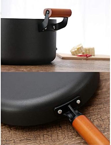 Cookware 3PC Household Iron Pot Cooking Soup Pot Sturdy Fine Iron Pot Uncoated Non-Stick Cookware for Store Camping Kitchen Home