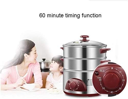 Pot-Style Rice Cooker and Food Steamer with Timer 1300W Fast Heating Stainless Steel Steamer The Knob is Timed Flexible Control of The Heat(
