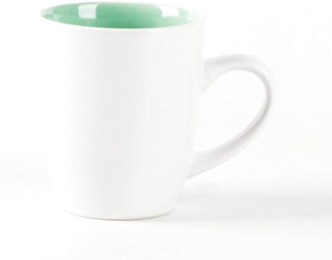 Stoneware Coupe Shape 16pc Dinnerware Set Outside White + Inside Teal