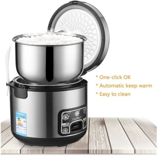 Electric Rice Cooker Stainless Steel Non-Stick Inner Pot Cook/Warm Functions(5L)