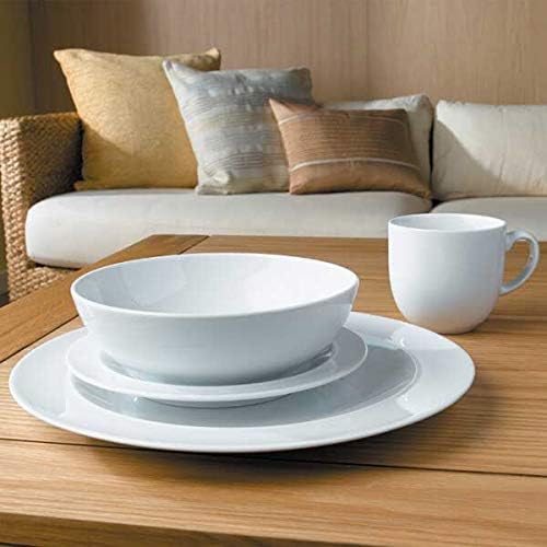 Denby White Porcelain Small Plates Set of 4-19cm Dishwasher Microwave Safe Crockery - Chip &amp Crack Resistant Glazed Appetiser Side Plates