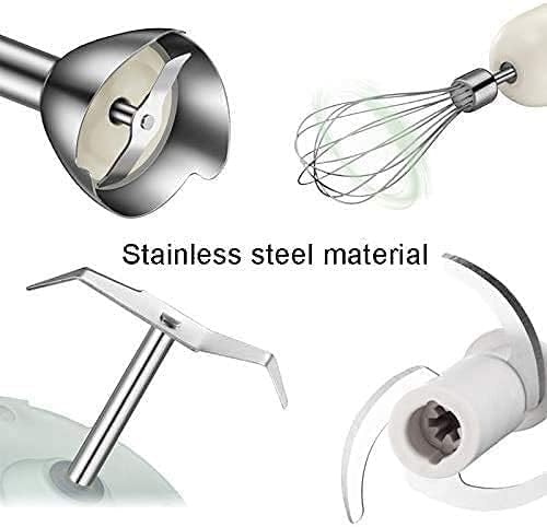 Hand Blender Turbo for Finer Results 4-in-1 Set Includes BPA-Free Food Chopper/Egg Beater/Beaker Ergonomic Grip Detachable