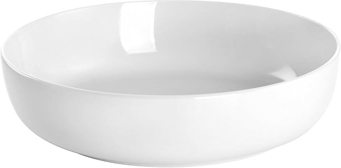 12 Piece White Ceramic Dinnerware Set – Glossy Plates and Bowls Service for 4 Microwave &amp Dishwasher Safe Tableware