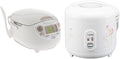 Zojirushi NS-ZCC10 Neuro Fuzzy Cooker 5.5-Cup uncooked rice / 1L White &amp NS-RPC10FJ Rice Cooker and Warmer 5.5-Cup (Uncooked) Tulip