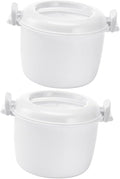 2pcs Microwave Rice Cooker Compact Food-grade Steamer for Rice Pasta and Vegetables for Home Office and Dorm Small
