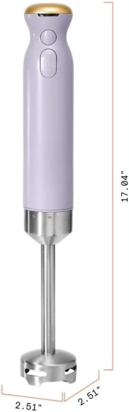 Cordless Hand Blender with 2-Cup Chopper Whisk &amp Large Measuring Cup Perfect for Cooking Smoothies Sauces Purees and Meal Prep (Lavender)