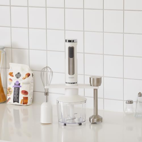 SHOOV Cordless Rechargeable 3 in 1 Hand Blender &amp Mixer Stainless Steel Stick Detachable 8 Speed + Turbo Easy to Clean Safety lock with LED white lights USB charge