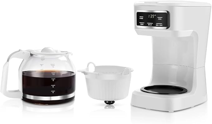 Ch.Mainstays 12-Cup Programmable Coffee Maker with Digital Display White Finish