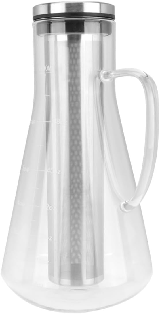 Alipis Large Capacity Cold Brew Coffee Maker 1600ml Borosilicate Glass Coffee Pot with Stainless Steel Filter Dual Use at Home