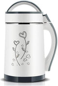 Soymilk Machine Household Soyabean Milk Maker Stainless Steel Filter-Free Heating Soy Beans Milk Juicer Grain Grinding(Gray)