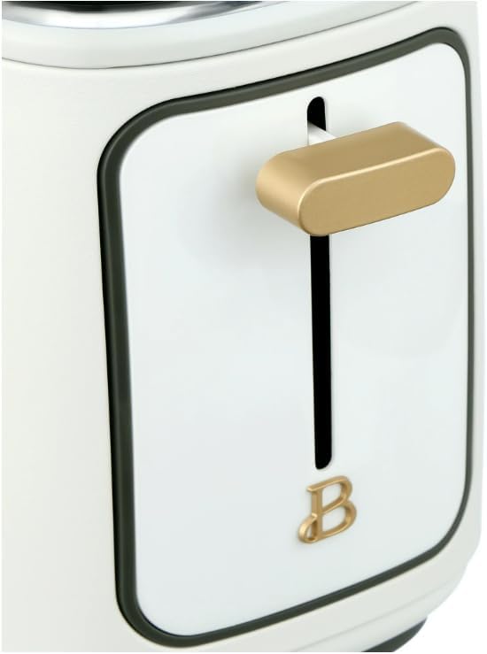 Drew Barrymore White Icing 2 Slice Toaster with Touch-Activated Display