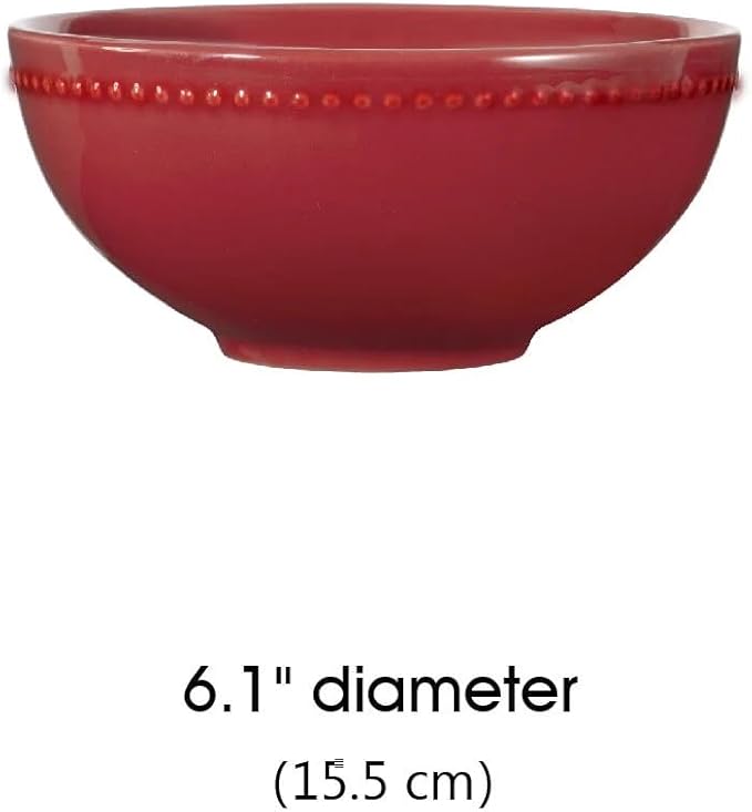 12-Piece Stoneware Dinnerware Set in Redincluding 4 Dinner Plates 4 Salad Plates 4 Bowlsperfect for family dinners casual gatherings or adding a pop of color to your table