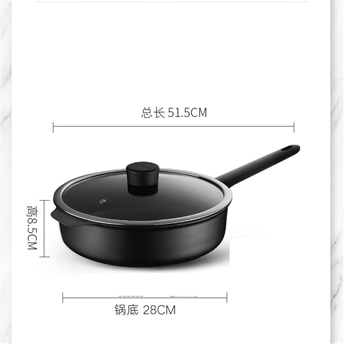 Cookware Set Black Pan with Lid Cutlery Collection Cookware Cutlery Cookware Nonstick Kitchen Supplies