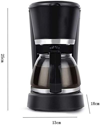 Coffee Machine Filter Coffee Machine Drip Coffee Maker With 0.6L Glass Jug Timer FunctionBoil-Dry Protection550WWashable Filter Black