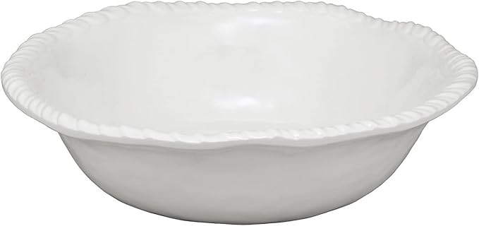 UPware 16 Piece Rope Melamine Dinnerware Sets Outdoor Dishes Set Plates and Bowls Sets Service for 4 White