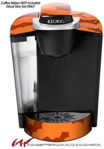 Decal Style Vinyl Skin compatible with Keurig K40 Elite Coffee Makers Deathrock Bats Orange (COFFEE MAKER NOT INCLUDED)