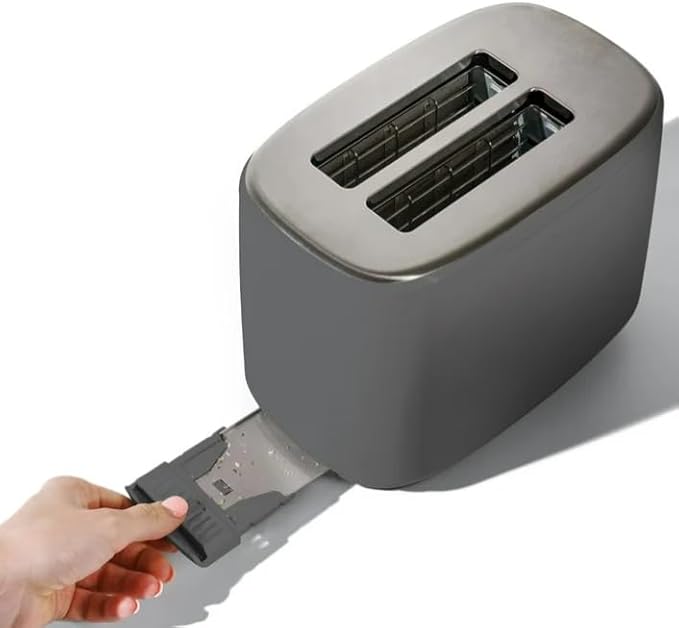 Beauti 2 Slices Toaster with Touch Activated Display 900 W Bagel/Frozen/Reheat Presets Wide Slots Easy Cleaning (Oyster Grey)